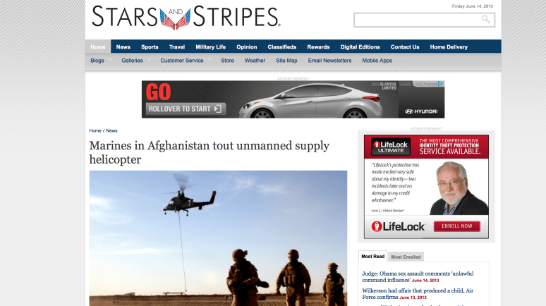 "Hot Hookup" story and photos featured in Stripes.