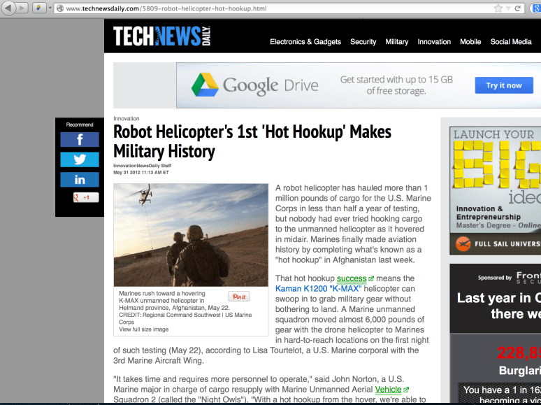 "Hot Hookup" story featured on TechNews Daily.